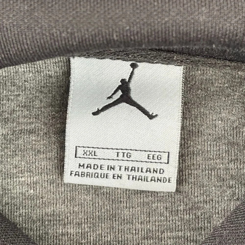 Nike Air Jordan Jacket‎ Men 2XL Black Full Zip Hooded SpellOut Logo Long Sleeve